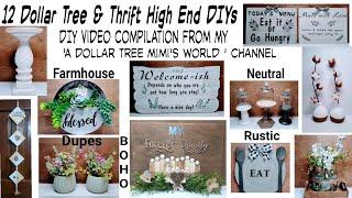 12 DIYs Video Compilation | Dollar Tree Thrifted High End DIYs | Farmhouse Boho Rustic Neutral Dupes