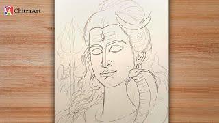 Mahadev Outline Drawing Step By Step | How To Draw Lord Shiva | Maha Shivaratri 2025