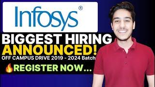 Infosys hiring 2024 batch | Infosys off campus drive for 2019.. 2022. 2023. 2024 batch | KN Academy