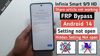 Infinix Smart 9/9 HD Google/FRP Bypass Without PC | Share Method Not Working | New 2025