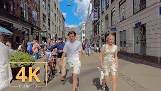 Copenhagen, Denmark  City Tour | 4K | Street Walk | Summer | Strøget | København, Danmark 2022