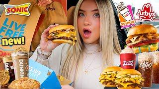 Eating NEW Holiday/Winter FAST FOOD ITEMS For 24 HOURS!