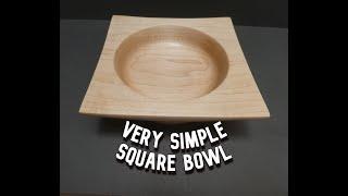 Woodturning a very simple square bowl..