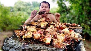 Primitive Technology: Chicken Heart Grill Food In The Nature Primitive Life TV