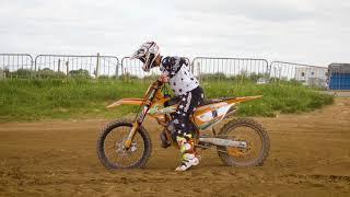 Riding Brad Anderson's KTM 250SX two-stroke motocross race bike