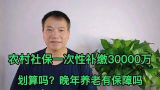 农村社保一次性补缴30000元，60岁后每月能领多少钱？养老有保障吗