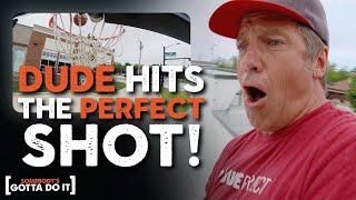 Mike Rowe Hits the PERFECT Shot with DUDE PERFECT (after 100+ Attempts) | Somebody's Gotta Do It