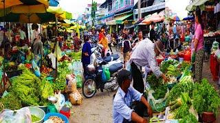 Food Rural TV, Everyday Fresh Food and Lifestyle at Cambodian Market - Fresh Vegetable, Fish, Meat