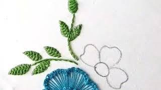 Ruffle button hole stitch & cast on stitch flower by Easy learning atib