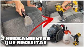 4 HERRAMIENTAS que NECECITAS para LIMPIAR los asientos de auto o empezar con tu negocio de DETAILING