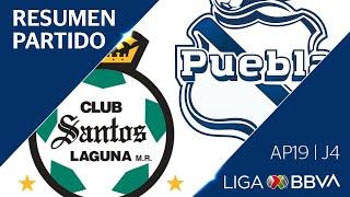 Resumen y Goles | Santos Laguna vs Puebla | Liga BBVA MX - Apertura 2019  - Jornada 4