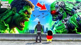 Hulk Vs HulkBuster Biggest Avengers Fight in Gta 5 Shin chan & Franklin in Telugu