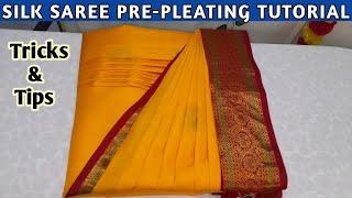 ಸೀರೆ ಸೆರೆಗು ಮತ್ತು ನೆರಿಗೆ ಮಾಡಿ ಮಡಿಚುವ #easy ವಿಧಾನ| Saree Pre-Pleating & Box Folding For Beginners