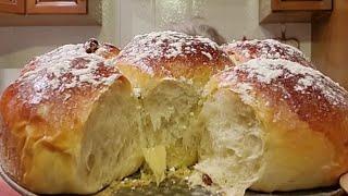 PAN BRIOCHE ALLO YOGURT E UVETTA SENZA BURRO ️