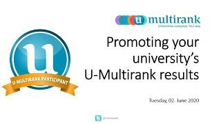 U-Multirank webinar: Promoting your university results 2020