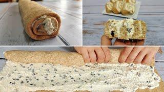 Roll of 100% WHOLE FLOUR BREAD.  With sweet filling.