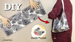 Easy DIY Shoulder Bag with Inside PocketORIGAMI BAG from Rectangle Cloth