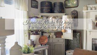 COUNTRY PRIMITIVE COTTAGE DECOR ~ 2025 LIVING ROOM DECOR REFRESH ~ DECORATING ROOM HOME TOUR