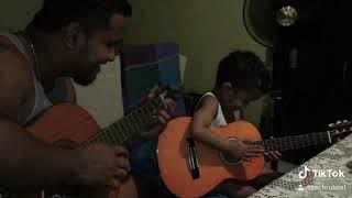 Jamming with dad 4 years ago (2016) - Riyon and Sachitha Caldera