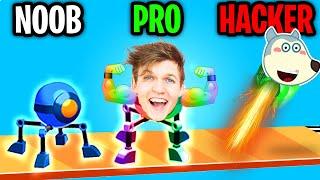 Can We Go NOOB vs PRO vs HACKER In ROLLY LEGS!? (ALL LEVELS!)