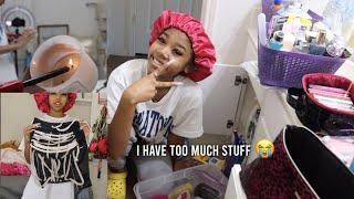 Clean/ Declutter my restroom + room with me!| Jada Marie