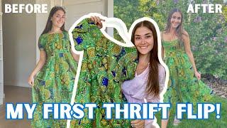 I Transformed an *ugly* Dress! | My First Ever Thrift Flip