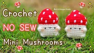 Easy NO-SEW Crochet Amigurumi Mini Mushroom Tutorial 