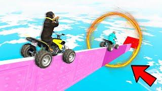 DANGEROUS PARKOUR STUNT RACE ON QUAD BIKE in GTA 5