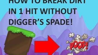 Growtopia - How to break dirt in 1 hit WITHOUT Digger's Spade (No hacks)