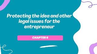 Chapter 6 - Legal issues in Entrepreneurship