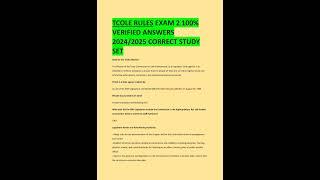 TCOLE RULES EXAM 2 100% VERIFIED ANSWERS 2025 CORRECT STUDY SET