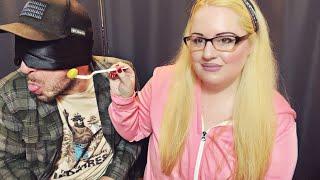 ASMR- Lloyds ASMR Tries Random Food Items Blind Folded @LLOYDSASMR  Collab