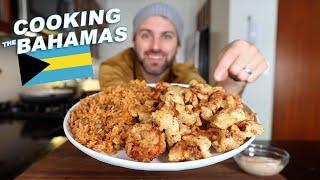 COOKING THE BAHAMAS: Cracked Conch w/ Rice & Peas 