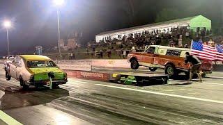 Farmtruck takes out Junkyard Monaro  Friday @ Willowbank Raceway in Brisbane Street Outlaws NPK