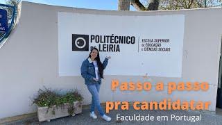 COMO CANDIDATAR NO POLITÉCNICO DE LEIRIA- PASSO A PASSO