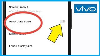 Vivo Screen Rotate Setting | Vivo Auto Rotate Setting