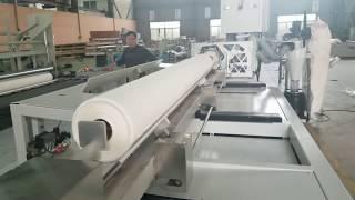 Automated industrial maxi roll tissue paper rewinding cutting machine