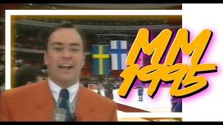 ALKUPERÄINEN VHS-NAUHA MM-95 FINAALILÄHETYKSESTÄ (Kisastudio ja peli) + EXTRA YLE UUTISET VOITOSTA