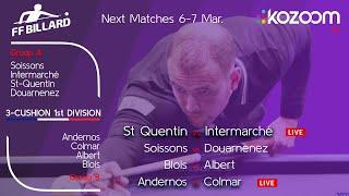 3-CUSHION French League - Nathan DURIEZ vs Marc BOINGNIERES