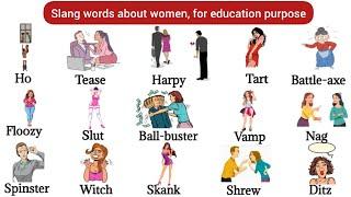 Slang Words About Women | Slang Words | English Vocabulary | Action verbs