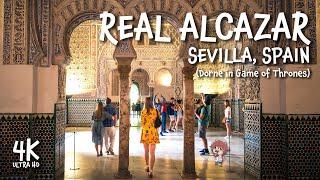 REAL ALCAZAR de SEVILLA 4K Walking tour with captions! A SPANISH TREASURE!