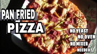 Pan Fried Pizza for Beginners with costing (No yeast, No oven and No mixer needed!)