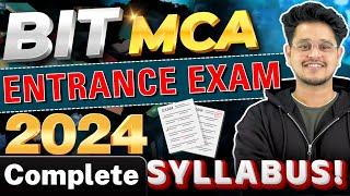 BIT MCA Entrance Exam Complete SyllabusBIT MCA 2024 - How To Prepare?#mca #bit #mcaadmissions