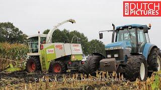 Modderen in de mais! Harvesting maize in Mud - Claas Jaguar 840 - Mais hakselen