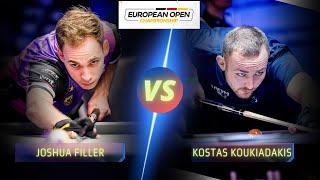 JOSHUA FILLER VS  KOSTAS KOUKIADAKIS | 2024 EUROPEAN OPEN #billiards  #9ballpool #highlights