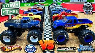 Toy Diecast Monster Truck Racing Tournament | New School  Old School - Which trucks will be faster?