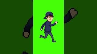 "Green Screen Pixel Man Attacking with Stick!" #greenscreen #animation