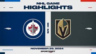 NHL Highlights | Jets vs. Golden Knights - November 29, 2024