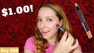 LA Colors Contour Stick Highlighter Review & Tutorial | Dollar Store Makeup | Day 288