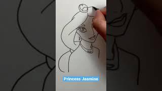 Princess Jasmine Drawing #shorts #drawing #tutorial #howtodraw #art #disneyprincess #princessjasmine